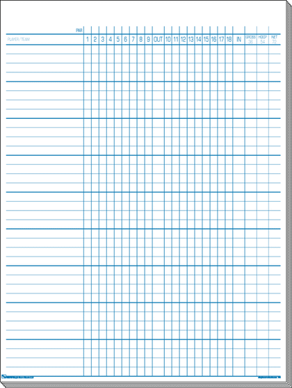 Simple Score Sheets golf - event - league - tournament scoresheets